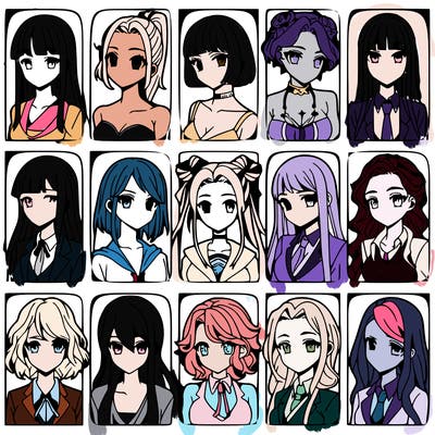 girls that look diffrent anime