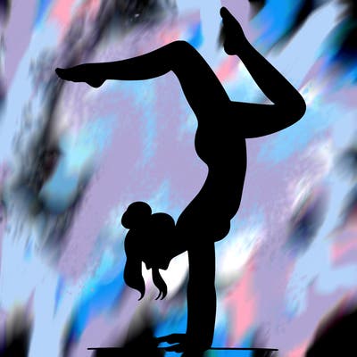 a woman doing a handstand