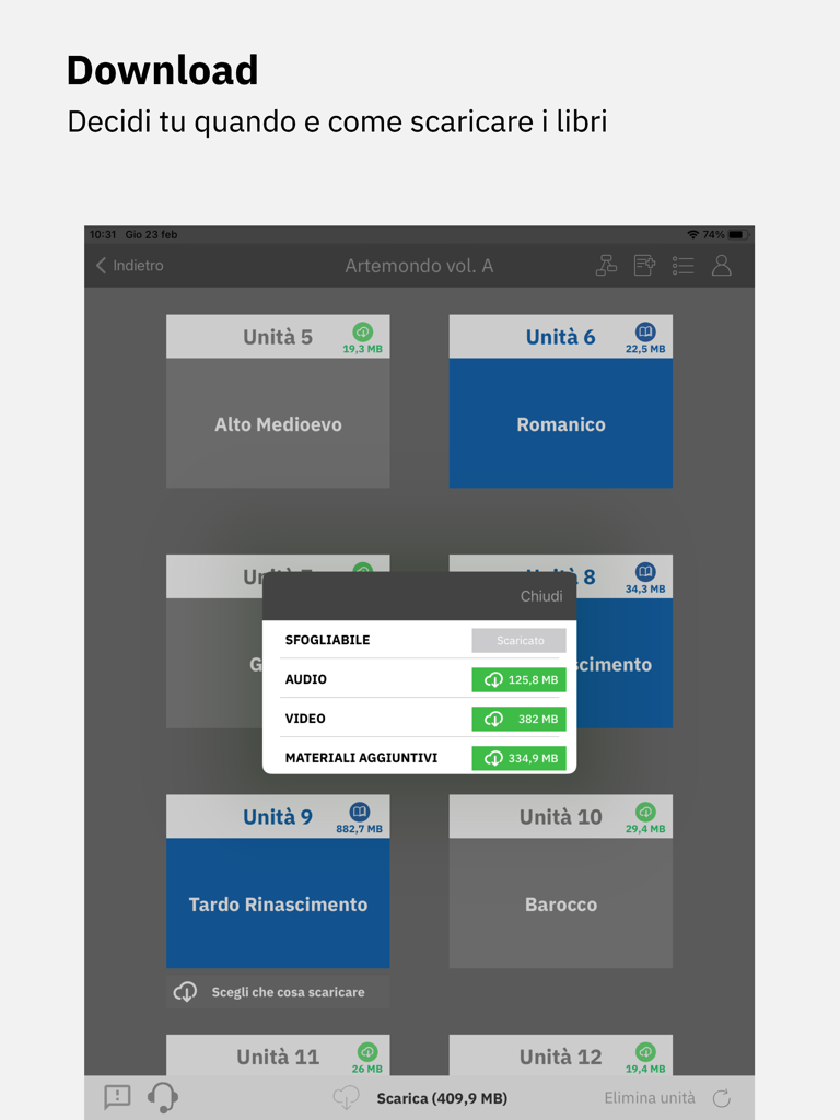 Booktab - Interfaz para descargar capítulos de libros de texto y contenido multimedia en Booktab.