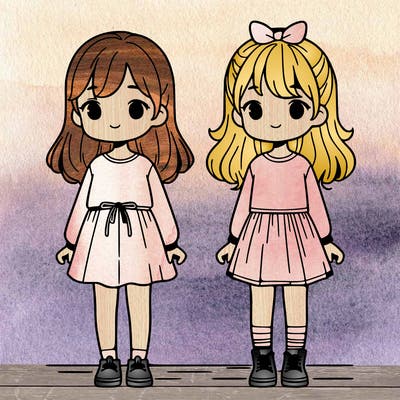 2 girls