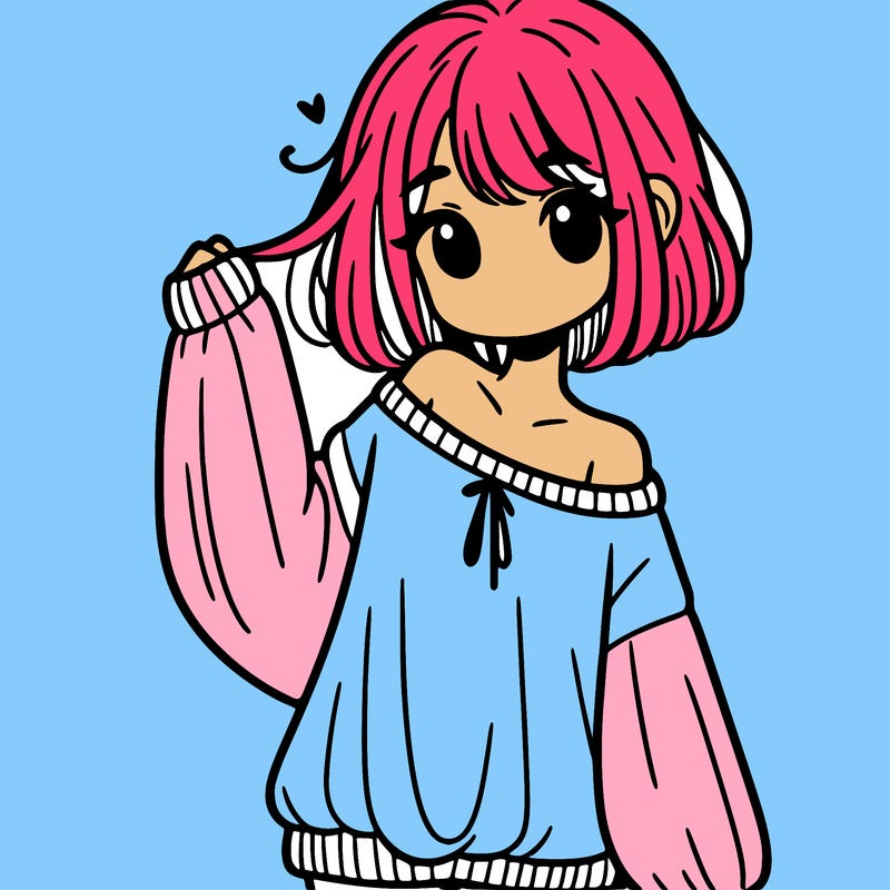 girl in baggy sweater hanging off her shoulder