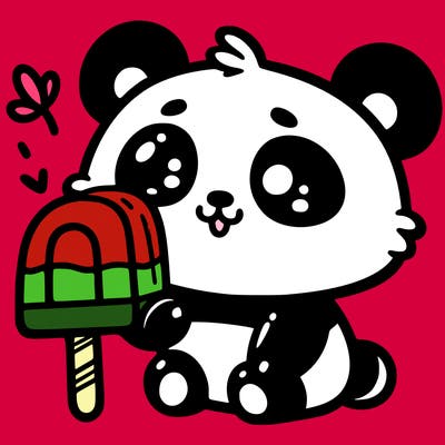 baby panda with an popsicle