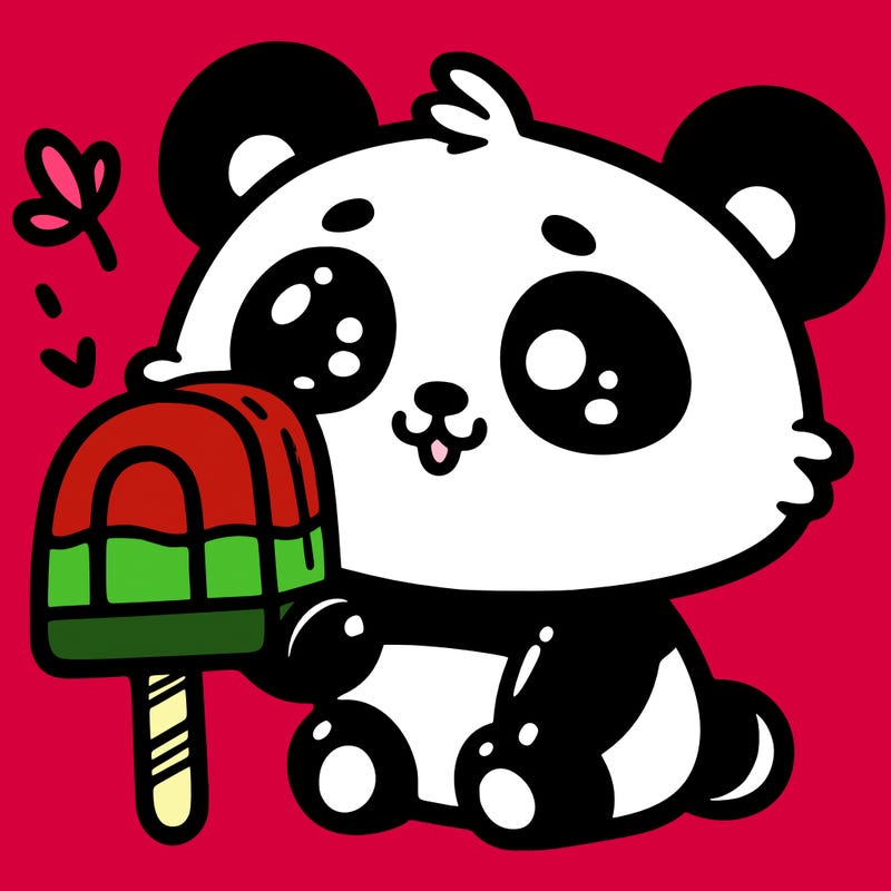 baby panda with an popsicle