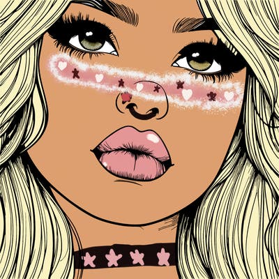 really realistic girl with lips