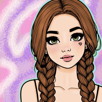 realistic girl with braids