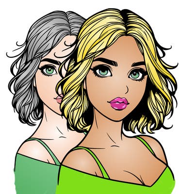 split realistic girl