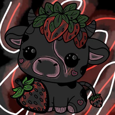 cute strawberry cow