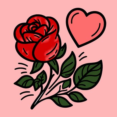 rose and heart