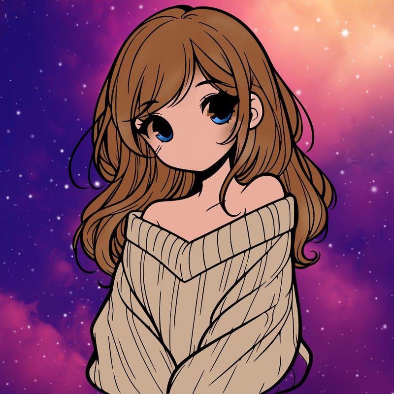 shy pretty girl wearing a sweater that is falling off one shoulder portrait