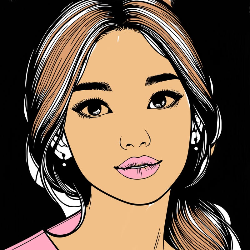 beautiful realistic asian woman