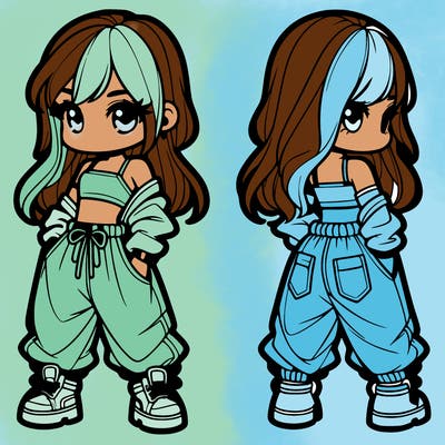 girl in crop top and baggy pants