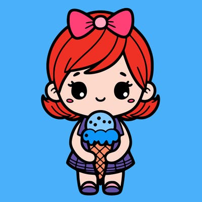 little girl holding a large ice cream cone.