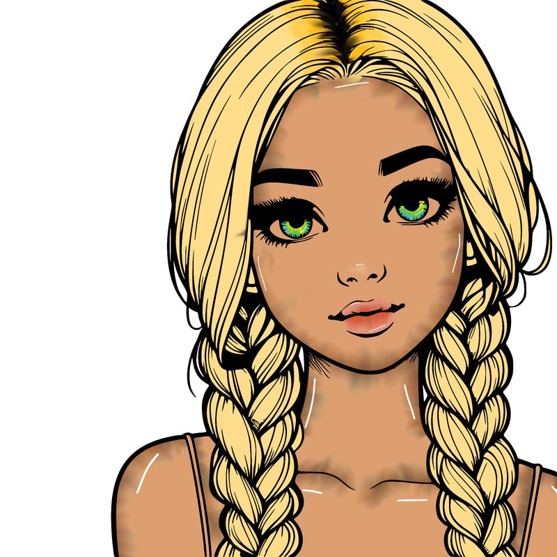 realistic girl with braids