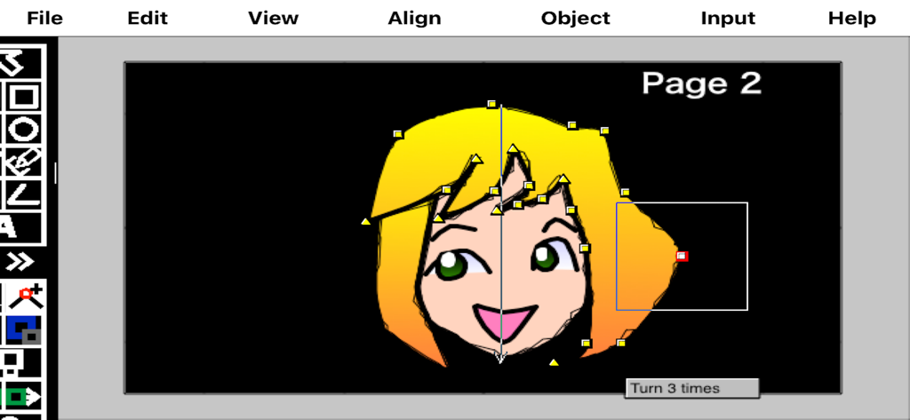 9VAePro - 9VAePro App-Oberfläche mit Vektor-Ankerpunkten auf einer Cartoon-Figur zur Animation