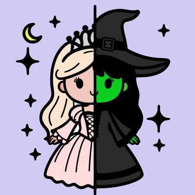split princess and witch