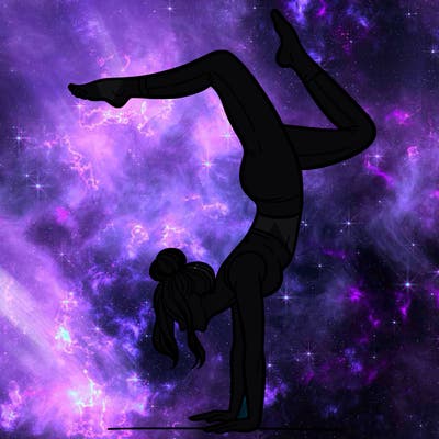 a woman doing a handstand