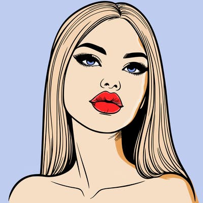 realistic woman with full lips