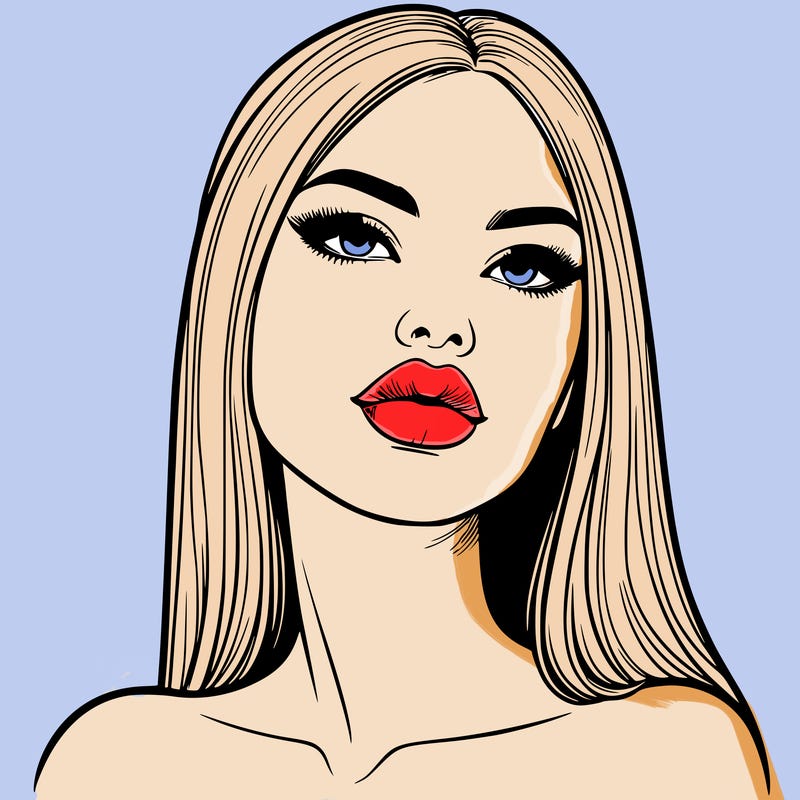 realistic woman with full lips