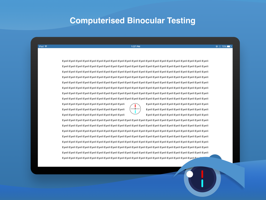 Digital binocular vision test interface on the Eyeli iPad app