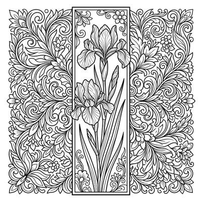 Bring the beauty of Dutch Irises to life with this intricate coloring bookmark. Its elegant floral design and detailed patterns promise a delightful artistic escape.
