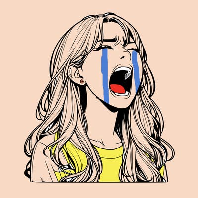 screaming realistic, girl