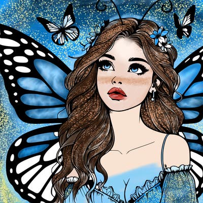 butterfly fairy realistic girl