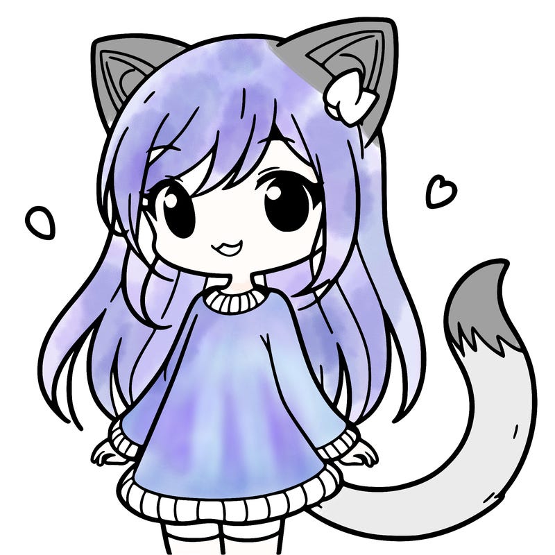 girl with cat ears and tail