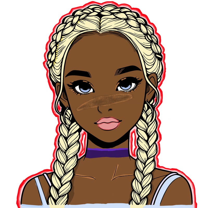 realistic girl with braids