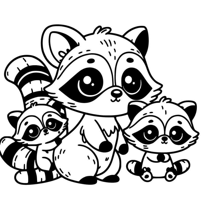 raccoon and baby raccoons