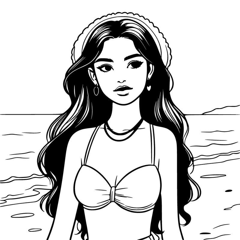 𝓐 𝓻𝓮𝓪𝓵𝓲𝓼𝓽𝓲𝓬 𝓰𝓲𝓻𝓵 𝓲𝓷 𝓪 𝓫𝓴𝓲𝓷𝓲 𝓪𝓽 𝓽𝓱𝓮 𝓫𝓮𝓪𝓬𝓱