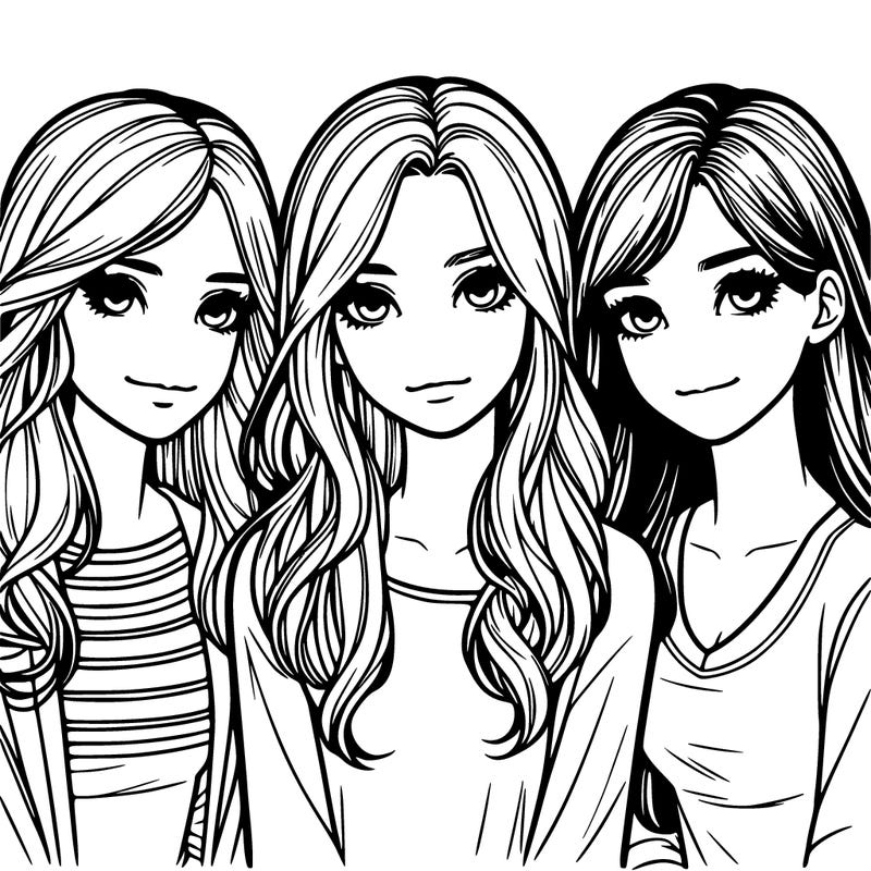 three realistic girls