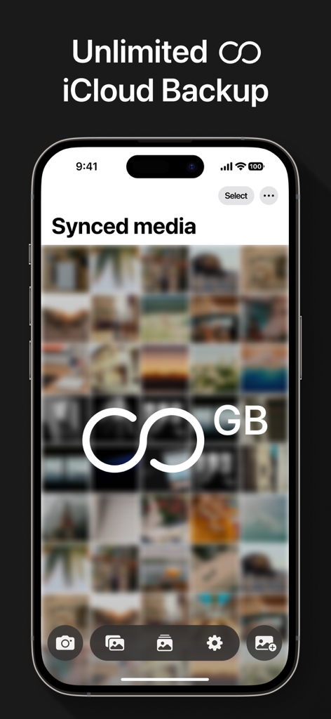 Converter: Hidden Photo Vault - iPhone display showing unlimited iCloud backup for private synced media