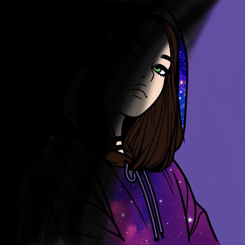 a realistic girl in a hoodie