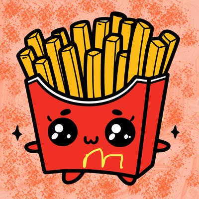 a cute. french fries