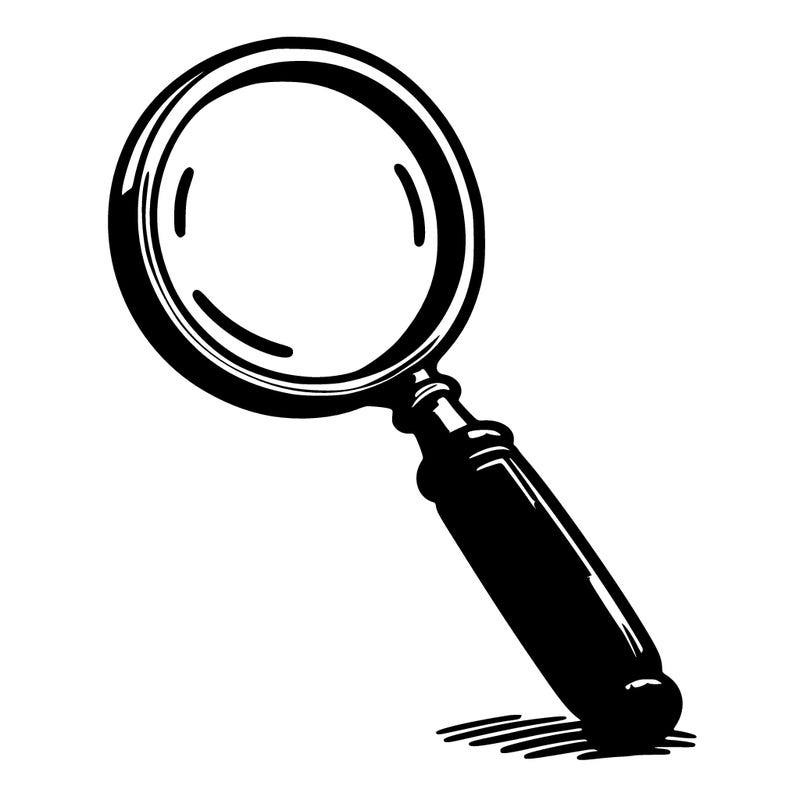 an old style magnifying glass with a short single handle