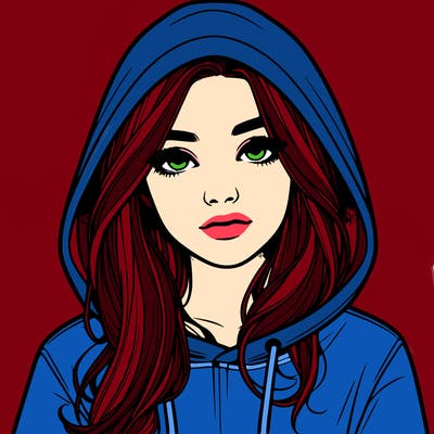 realistic girl with a hoodie