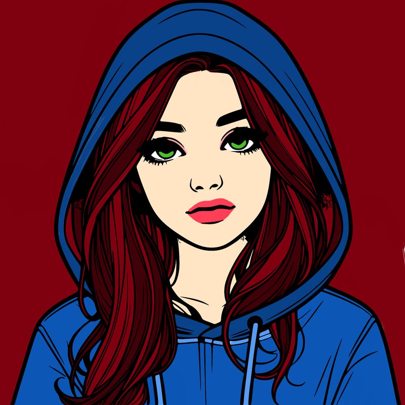 realistic girl with a hoodie