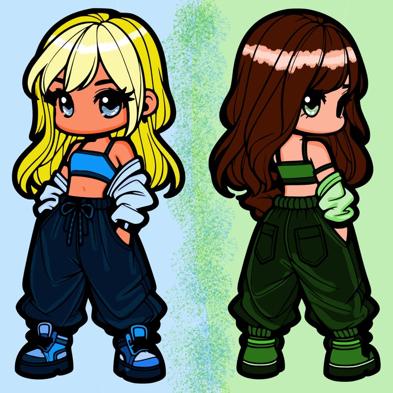 girl in crop top and baggy pants