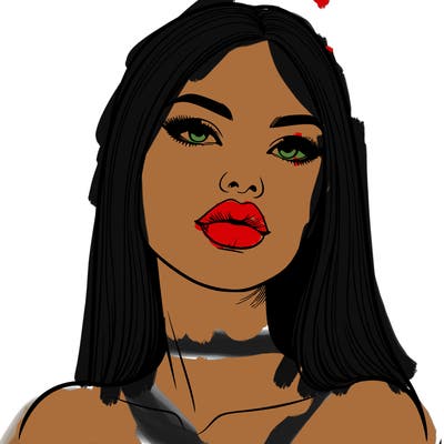 realistic woman with full lips