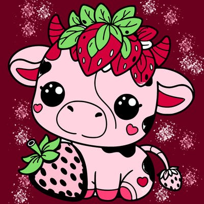 cute strawberry cow