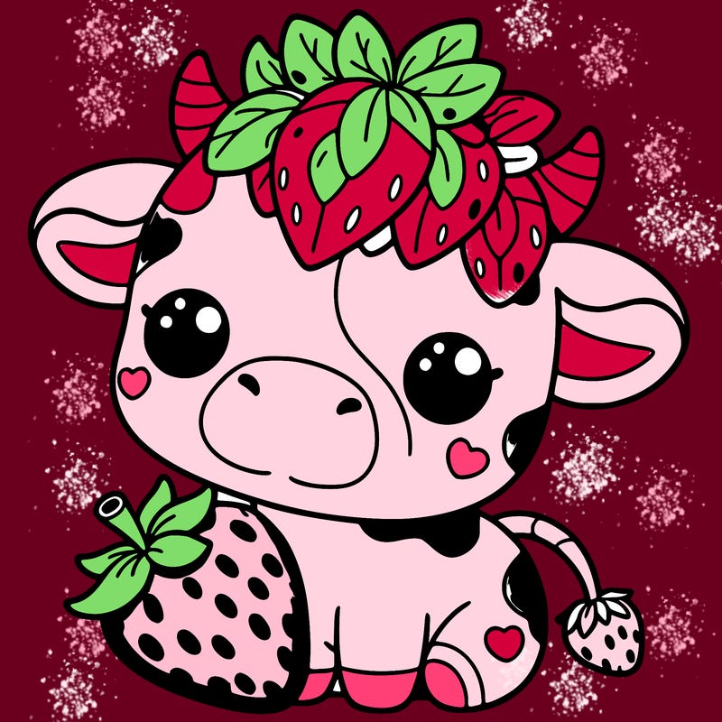 cute strawberry cow