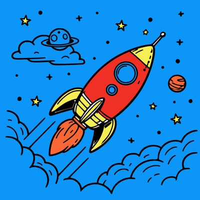 rocket in space