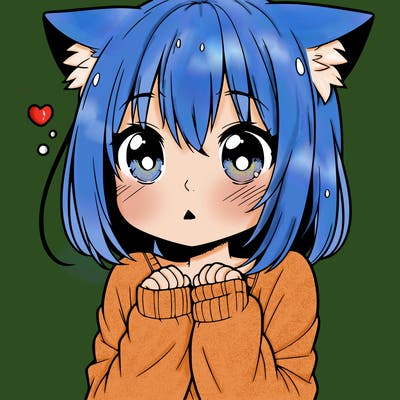 shy anime catgirl