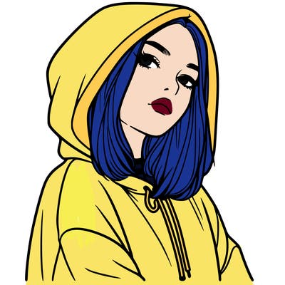 a realistic girl in a hoodie