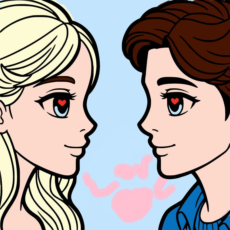 a man and woman looking into each other's eyes