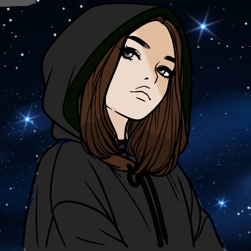 a realistic girl in a hoodie