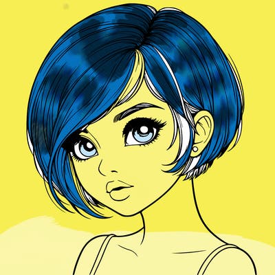 realistic girl with really short hair