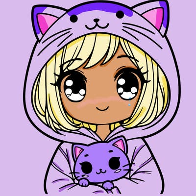 girl with cat hoodie