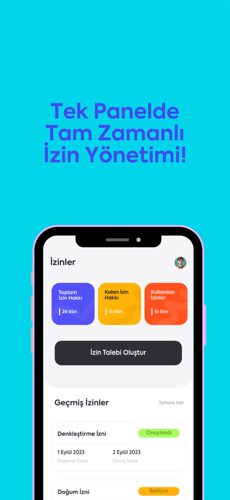 Passgage - Mobile app interface for employee leave management showing PTO balance and leave request history