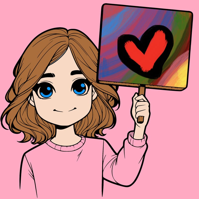 realistic girl holding up a sign